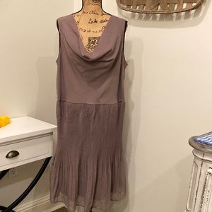 Forever woman size 2X sheer taupe colored tiered ruffle dress!